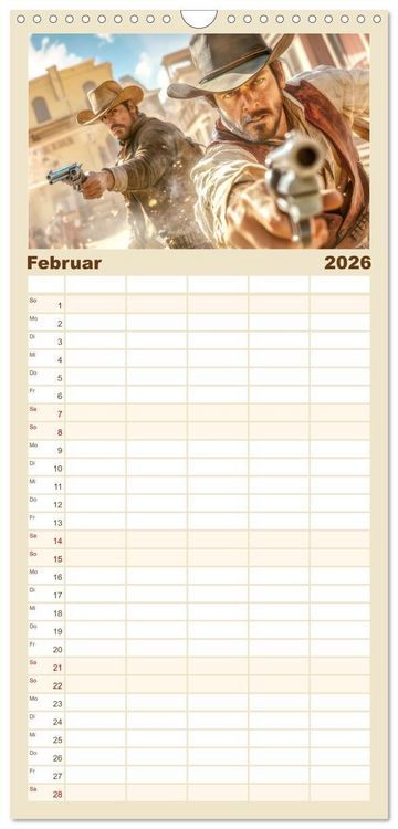 Produktbild: Familienplaner 2026 - Den Wilden Westen hautnah erfahren mit 5 Spalten (Wandkalender, 21 x 45 cm) CALVENDO