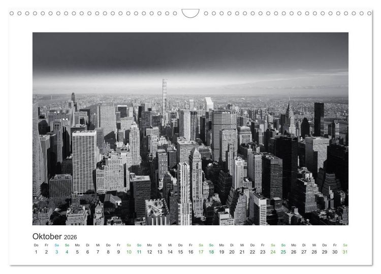 Produktbild: New York in schwarz weiss (Wandkalender 2026 DIN A3 quer), CALVENDO Monatskalender