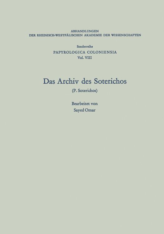 Produktbild: Das Archiv des Soterichos (P. Soterichos)