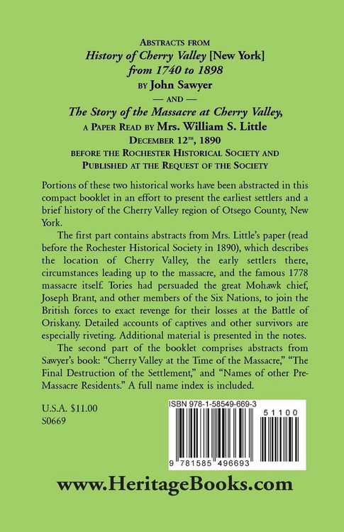 Produktbild: Abstracts from History of Cherry Valley from 1740 to 1898 and the Story of the Massacre at Cherry Valley (New York)