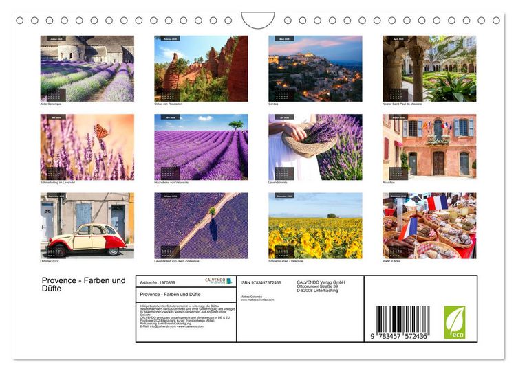 Produktbild: Provence - Farben und D&uuml;fte (Wandkalender 2026 DIN A4 quer), CALVENDO Monatskalender