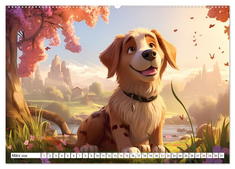 Produktbild: Lustige Comic Hunde (hochwertiger Premium Wandkalender 2026 DIN A2 quer), Kunstdruck in Hochglanz