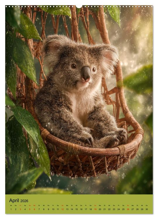 Produktbild: Workaholic - Mach mal Pause und chill wie ein Koala (hochwertiger Premium Wandkalender 2026 DIN A2 hoch), Kunstdruck in Hochglanz