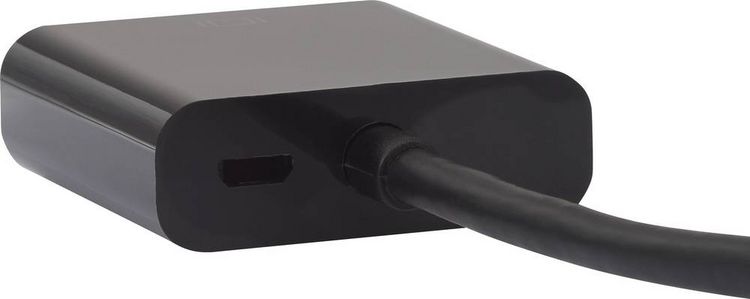 Produktbild: Renkforce RF-3301134 DVI / VGA Adapter [1x DVI-Stecker 24+1pol. - 1x VGA-Buchse] Schwarz mit Ferritkern, vergoldete Steckkontakte 15.00 cm