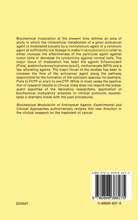 Produktbild: Biochemical Modulation of Anticancer Agents: Experimental and Clinical Approaches