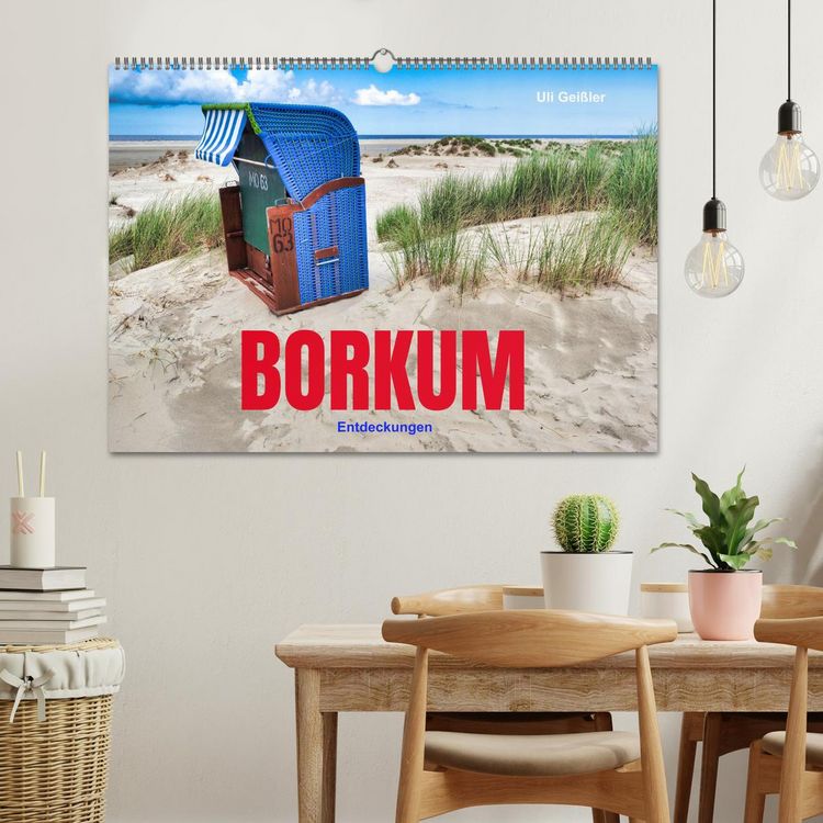 Produktbild: BORKUM Entdeckungen (Wandkalender 2026 DIN A2 quer), CALVENDO Monatskalender