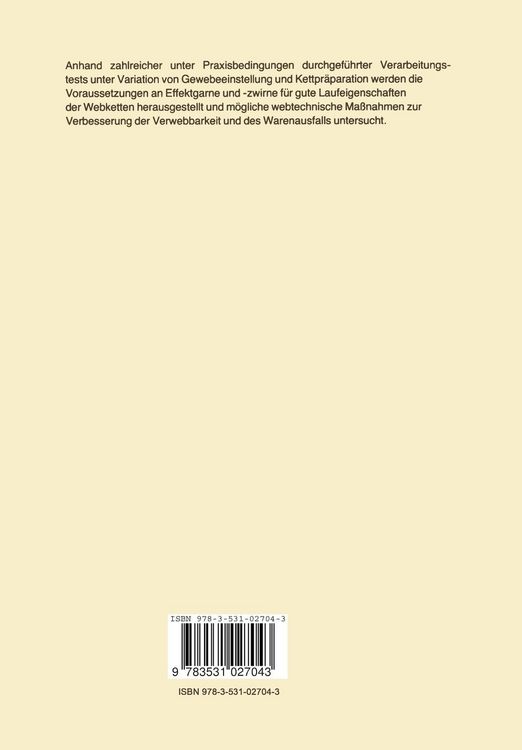 Produktbild: Die Verarbeitung von Effektgarnen in der Kette