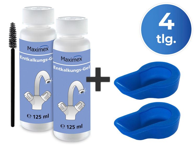 Produktbild: Anti-Kalk-Caps und Entkalkungsgel, 4-teiliges Set, mit frischem Zitrusduft
