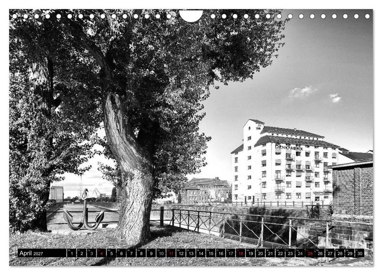 Produktbild: Magdeburg in Schwarz - Wei&szlig; (Wandkalender 2027 DIN A4 quer), CALVENDO Monatskalender