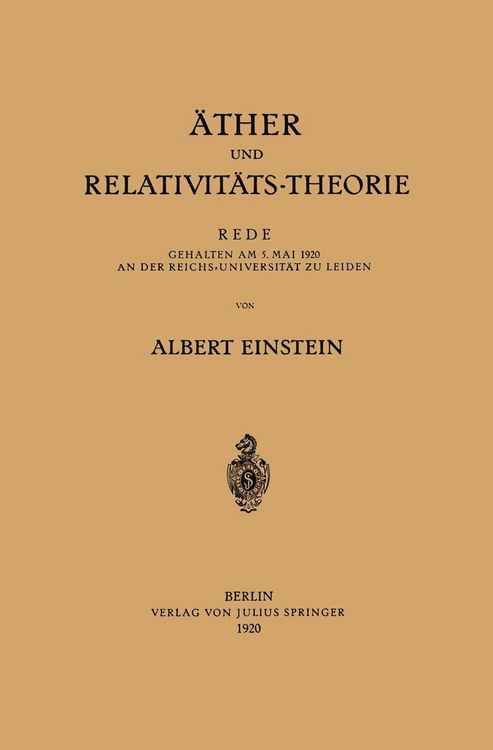 Produktbild: &Auml;ther und Relativit&auml;ts-Theorie