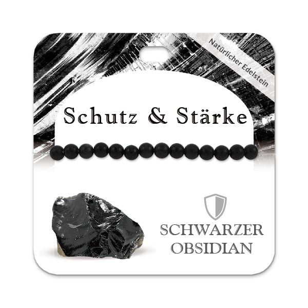 Produktbild: Schwarzer Obsidian 6 mm Kugelarmband