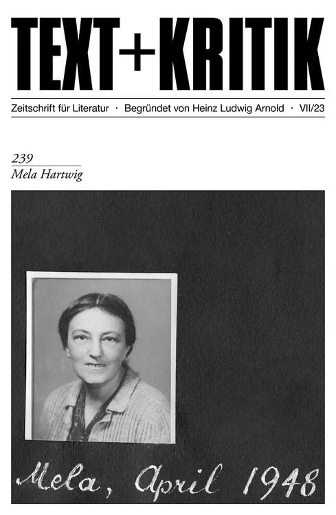 Produktbild: TEXT + KRITIK 239 - Mela Hartwig