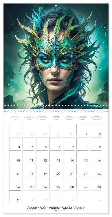 Produktbild: Masks from the realm of fantasy (Wall Calendar 2026 12 &times; 12 Inch) CALVENDO 12 Month Wall Calendar