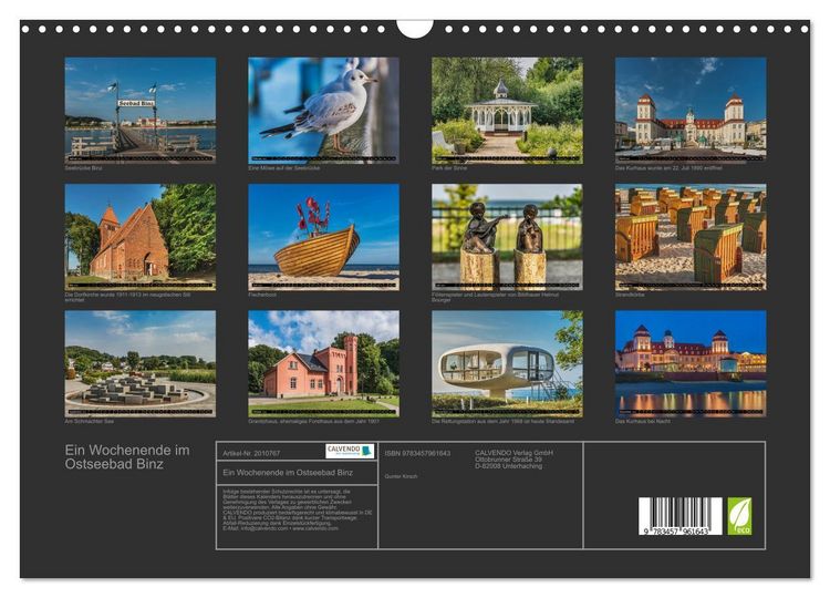 Produktbild: Ein Wochenende im Ostseebad Binz (Wandkalender 2026 DIN A3 quer), CALVENDO Monatskalender
