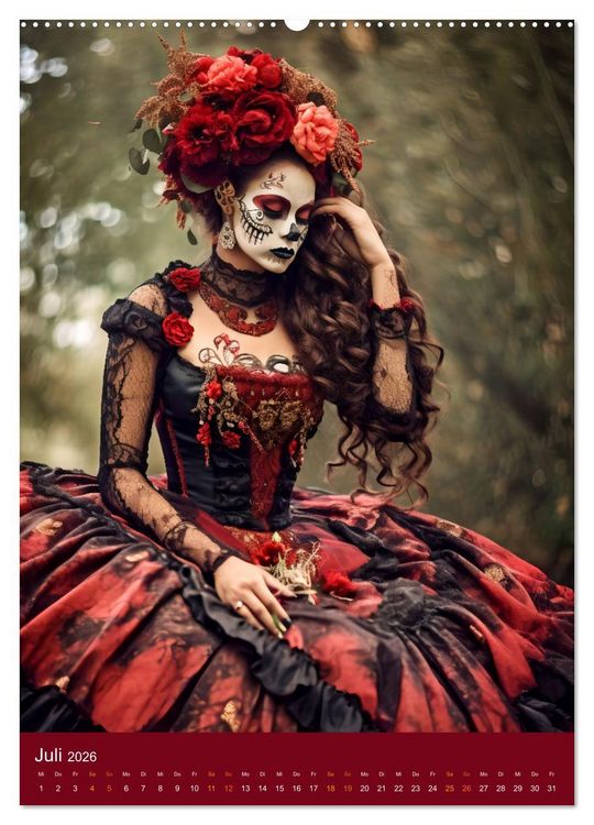 Produktbild: Dia de Muertos Kreative Portr&auml;ts in Festanlehnung (Wandkalender 2026 DIN A2 hoch), CALVENDO Monatskalender