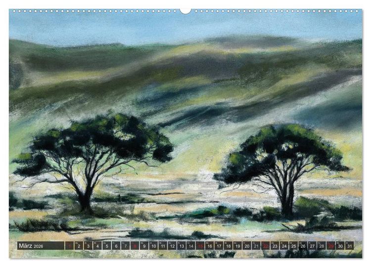 Produktbild: Afrika in Pastellgem&auml;lden (hochwertiger Premium Wandkalender 2026 DIN A2 quer), Kunstdruck in Hochglanz