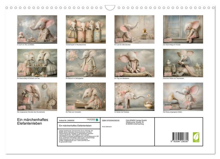 Produktbild: Ein m&auml;rchenhaftes Elefantenleben (Wandkalender 2027 DIN A3 quer), CALVENDO Monatskalender