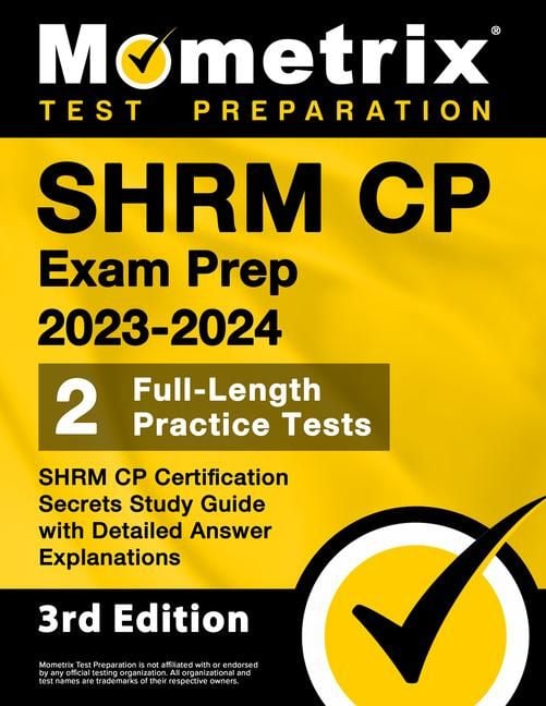 Produktbild: SHRM CP Exam Prep 2023-2024 - 2 Full-Length Practice Tests, SHRM CP Certification Secrets Study Guide with Detailed Answer Explanations