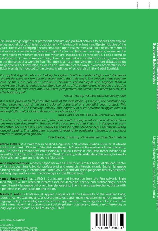 Produktbild: Foundational Concepts of Decolonial and Southern Epistemologies