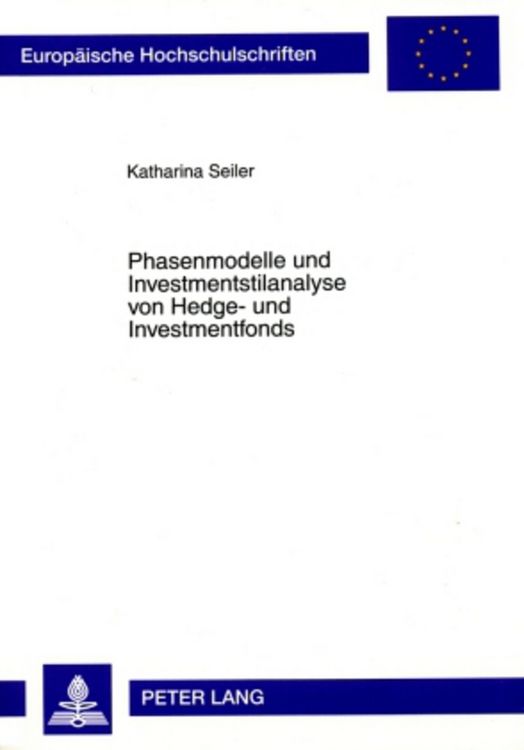 Produktbild: Phasenmodelle und Investmentstilanalyse von Hedge- und Investmentfonds