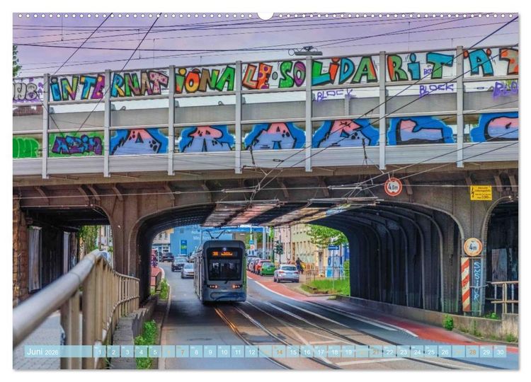 Produktbild: KunstLichtTore in Bochum - und Br&uuml;cken, die es werden sollten (hochwertiger Premium Wandkalender 2026 DIN A2 quer), Kunstdruck in Hochglanz