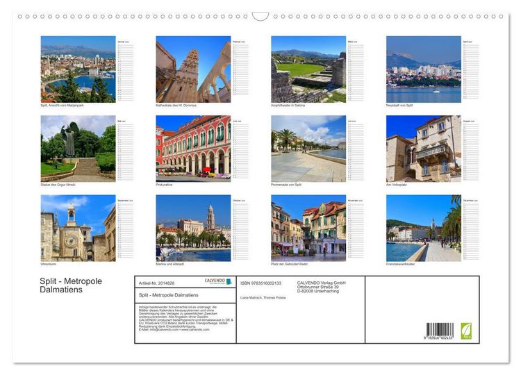 Produktbild: Split - Metropole Dalmatiens (Wandkalender 2026 DIN A2 quer), CALVENDO Monatskalender