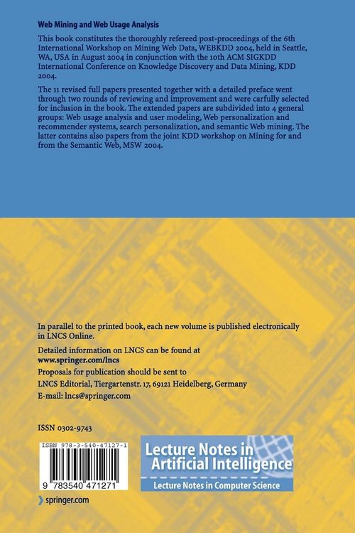 Produktbild: Advances in Web Mining and Web Usage Analysis
