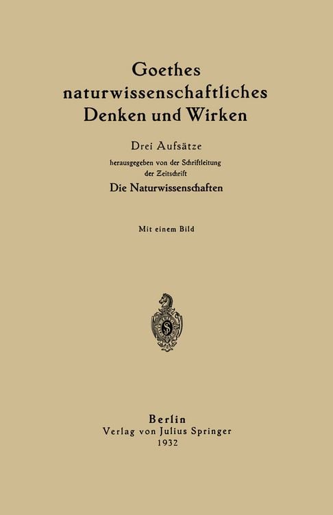 Produktbild: Goethes naturwissenschaftliches Denken und Wirken