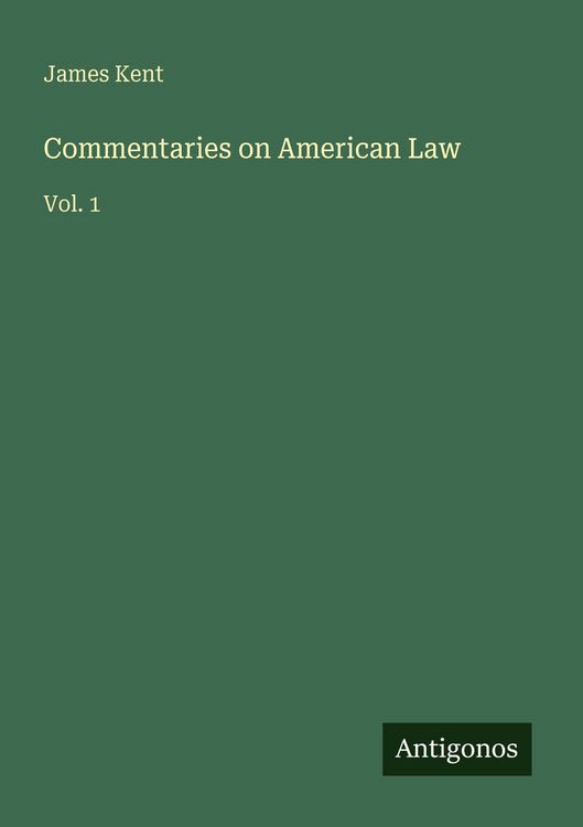 Produktbild: Commentaries on American Law