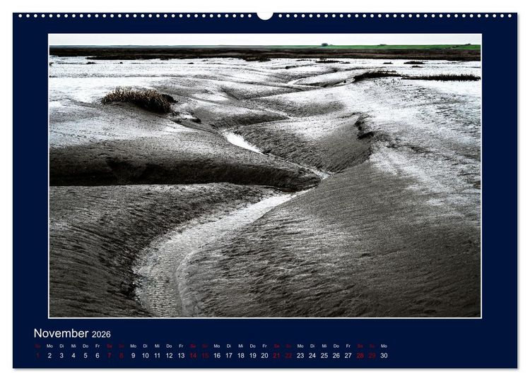 Produktbild: Wolken, Watt und Wellen. Fotografische Impressionen vom Jadebusen. (hochwertiger Premium Wandkalender 2026 DIN A2 quer), Kunstdruck in Hochglanz