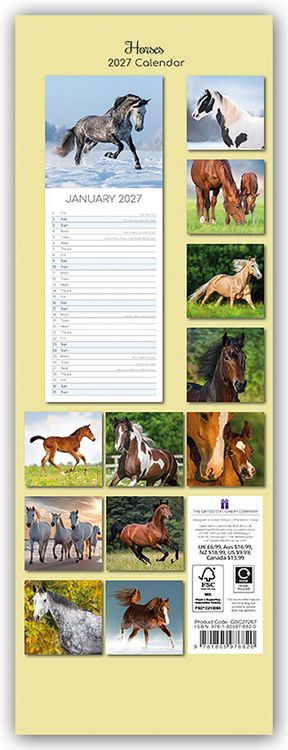 Produktbild: Horses &ndash; Pferde &ndash; Slimline-Kalender 2027
