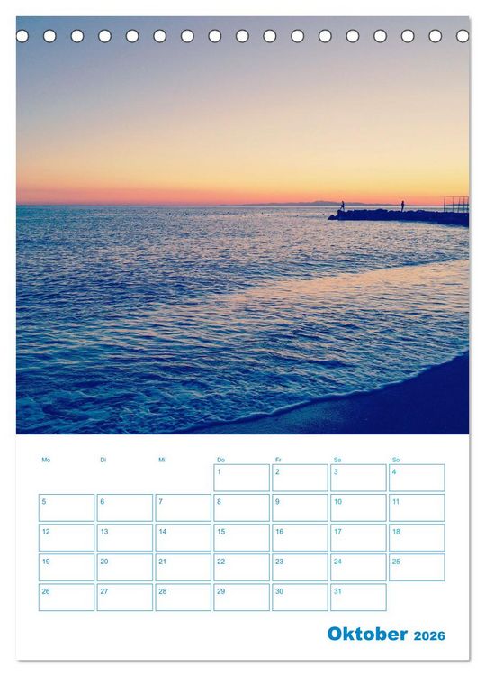 Produktbild: Blauer Ligurien Sommer (Tischkalender 2026 DIN A5 hoch), CALVENDO Monatskalender
