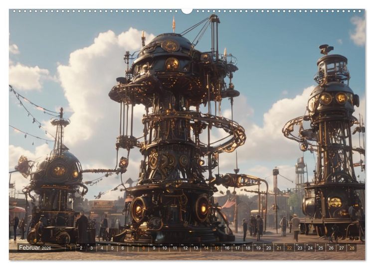 Produktbild: Steampunk Maschinen der Stra&szlig;e (Wandkalender 2026 DIN A2 quer), CALVENDO Monatskalender