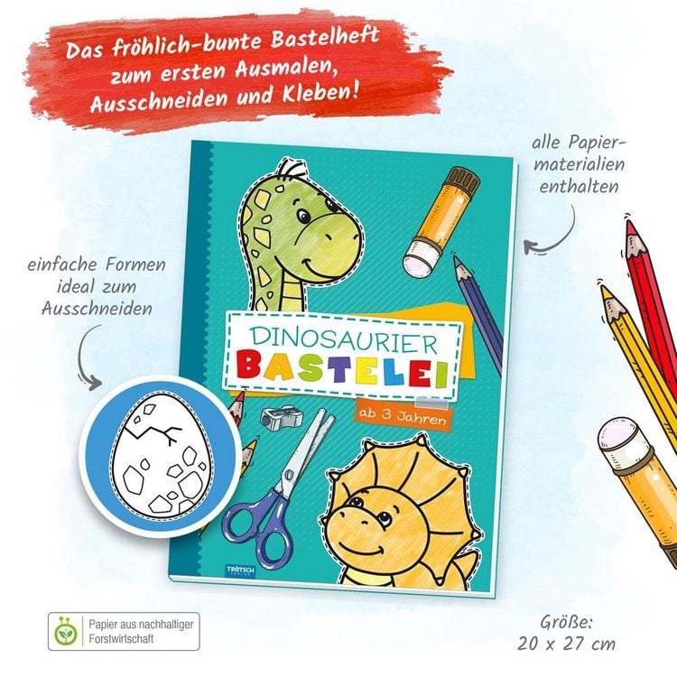 Produktbild: Tr&ouml;tsch Bastelbuch Dinosaurier Bastelei