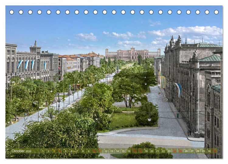 Produktbild: M&uuml;nchen zur Kaiserzeit in Farbe (Tischkalender 2026 DIN A5 quer), CALVENDO Monatskalender