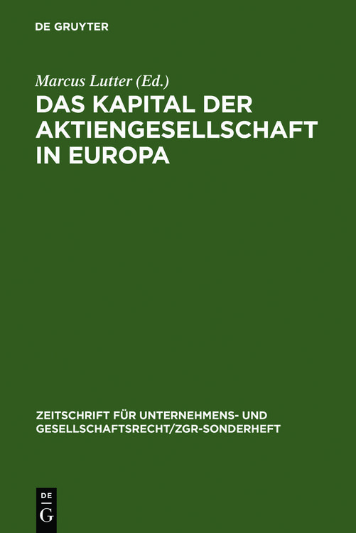 Produktbild: Das Kapital der Aktiengesellschaft in Europa