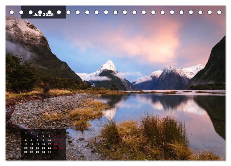 Produktbild: Neuseeland - Traumlandschaften aus einem Naturparadies (Tischkalender 2026 DIN A5 quer), CALVENDO Monatskalender
