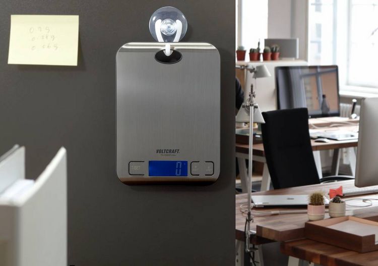 Produktbild: VOLTCRAFT TS-5000/1-Alu Briefwaage TS-5000/1-Alu W&auml;gebereich (max.) 5 kg Ablesbarkeit 1 g batteriebetrieben Edelstahl