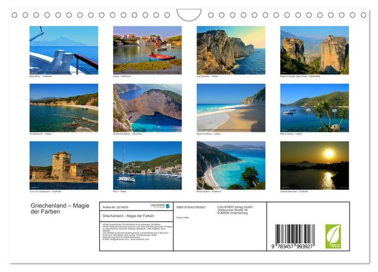Produktbild: Griechenland &ndash;&nbsp;Magie der Farben (Wandkalender 2026 DIN A4 quer), CALVENDO Monatskalender