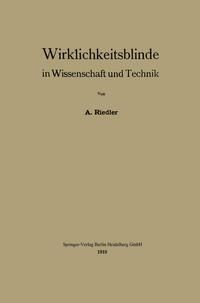 Produktbild: Wirklichkeitsblinde in Wissenschaft und Technik