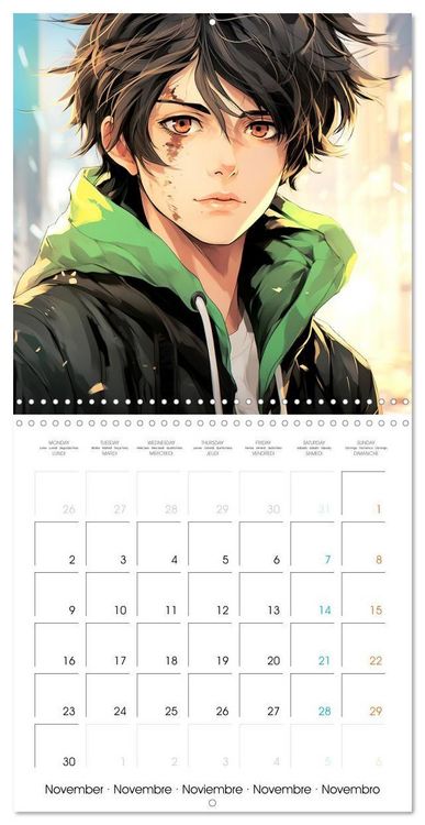 Produktbild: Manga boys (Calendrier mural carr&eacute; 2026 30x30 cm) Calendrier double avec une page pour vos prises de notes