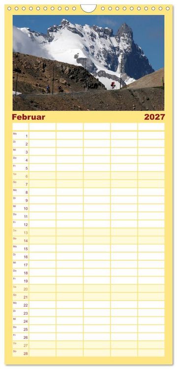 Produktbild: Familienplaner 2027 - Alpenp&auml;sse auf dem Rennrad Vol. 1 mit 5 Spalten (Wandkalender, 21 x 45 cm) CALVENDO