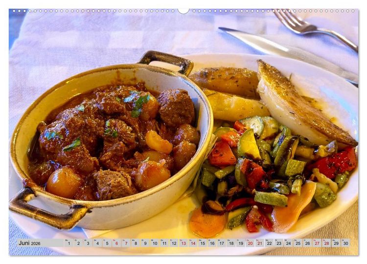 Produktbild: Griechisch Lecker (hochwertiger Premium Wandkalender 2026 DIN A2 quer), Kunstdruck in Hochglanz
