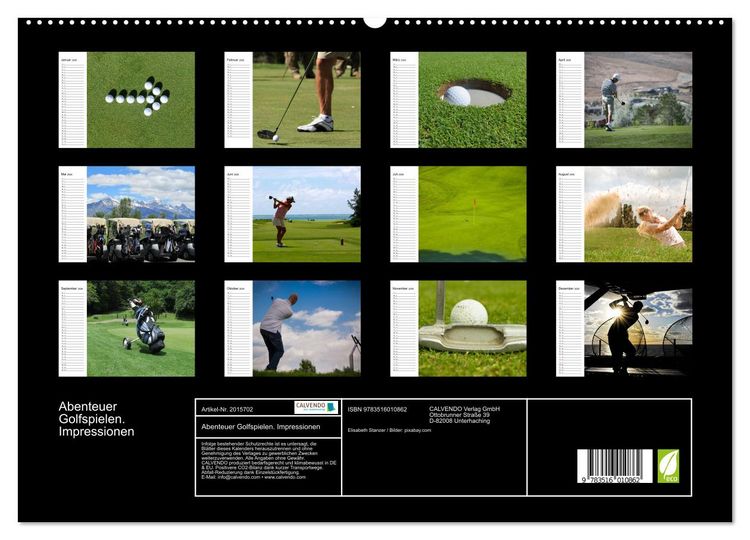 Produktbild: Abenteuer Golfspielen. Impressionen (hochwertiger Premium Wandkalender 2026 DIN A2 quer), Kunstdruck in Hochglanz