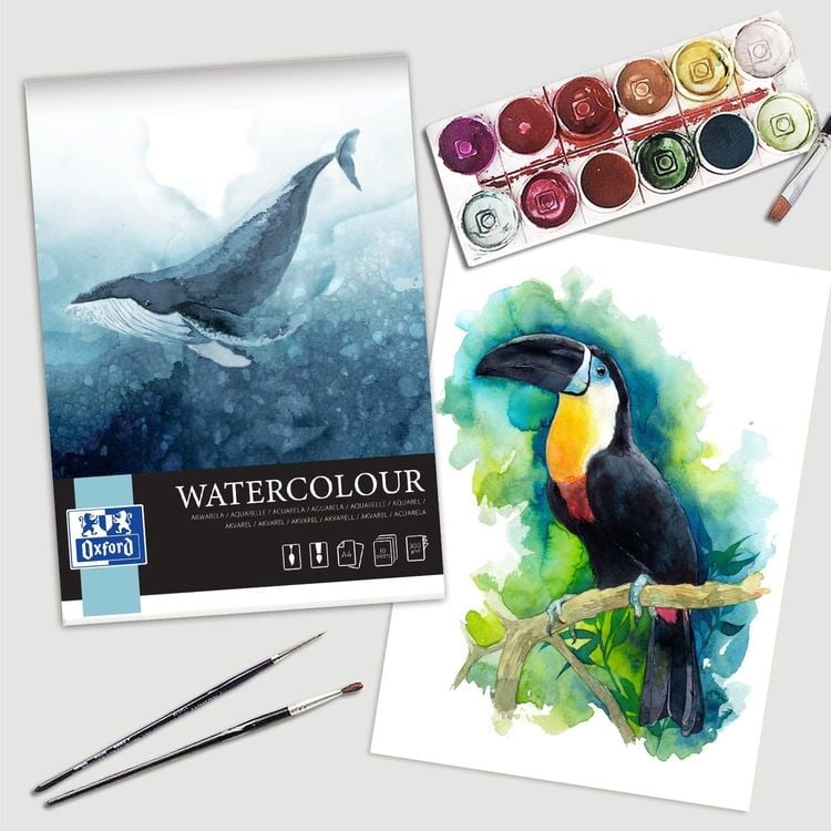 Aquarellblock A4, 10 Blatt, 210 G/m² – Recycling-Papier Mit Rauer Oberfläche