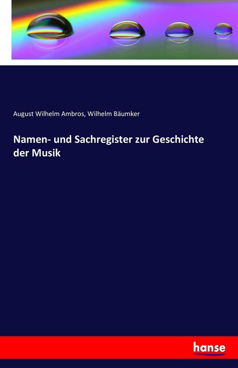 Produktbild: Namen- und Sachregister zur Geschichte der Musik