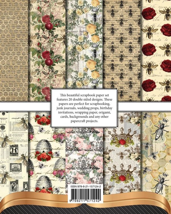 Produktbild: Vintage Honey Bee Scrapbook Paper