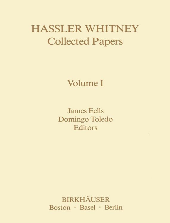 Produktbild: Hassler Whitney Collected Papers Volume I