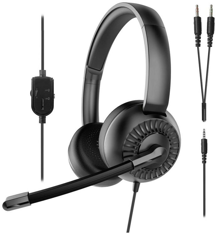 Produktbild: SPEEDLINK METIS Stereo Headset, 3,5mm Jack with Y-Adapter, black