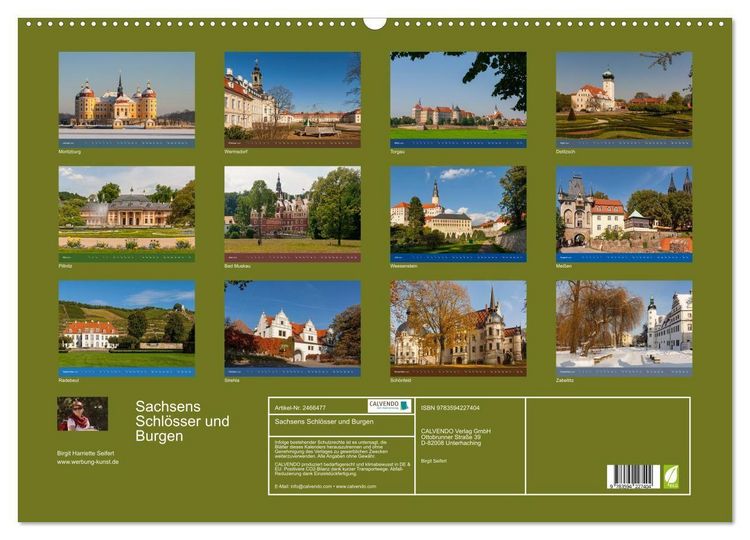 Produktbild: Sachsens Schl&ouml;sser und Burgen (Wandkalender 2027 DIN A2 quer), CALVENDO Monatskalender
